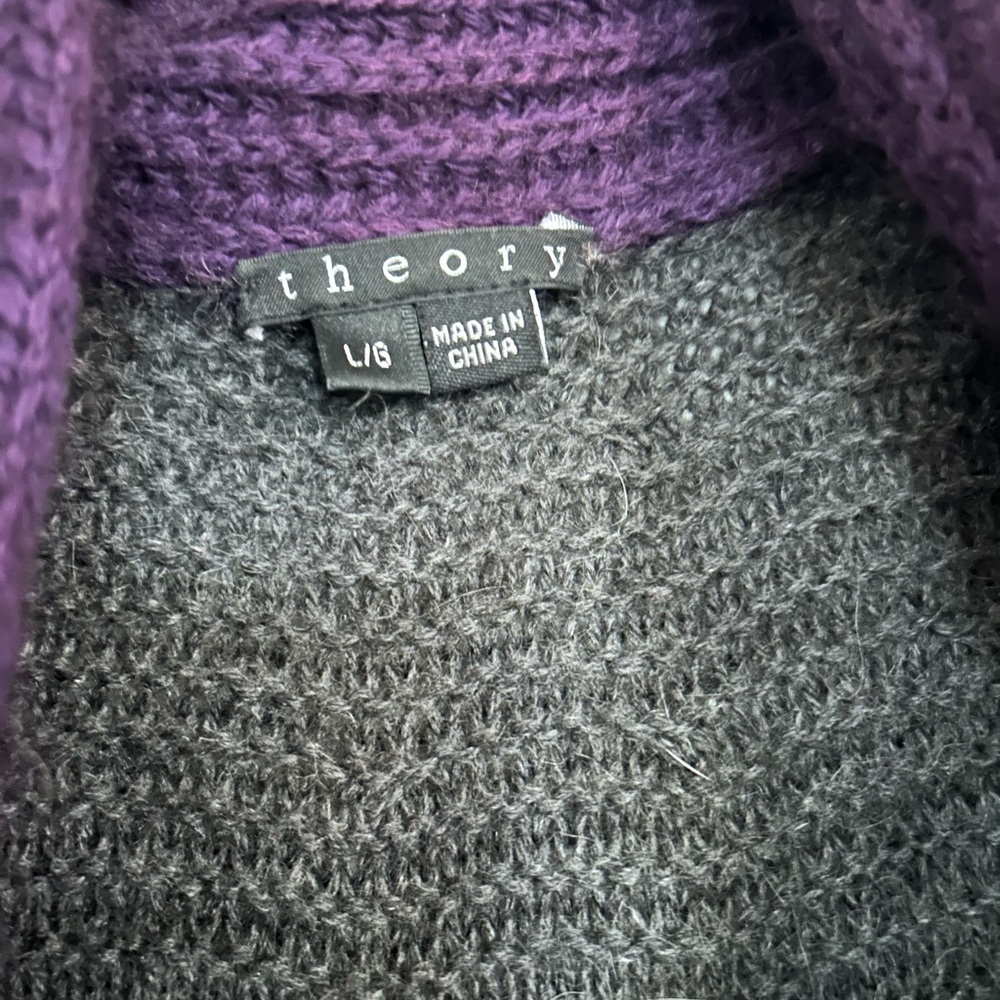 Theory Colorful Striped Cardigan sz L - Picture 7 of 9